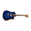 Lag Guitars Lag T-Blue Tramontane Dreadnought Cutaway Acoustic-Electric Blue Burst