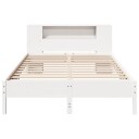 Seng med bokhylle uten madrass hvit 120x190 cm heltre furu 3322844