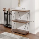 3 lags stående hylle med metallramme Industriell bokhylle oppbevaringsstativ 60 x 29,5 x 85,5 cm