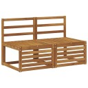  2 Stk Ute Midt Sofa Solid akasietre Naturlig 118 x 63 x 73 cm