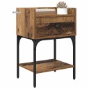  Nattbord med skuff Gammelt tre 40 x 29 x 60 cm Konstruert tre