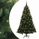 vidaXL Kunstig juletre med julekuler 180 cm 300 LED-lys Varmhvit