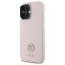 Guess Silikon Logo Strass 4G Mobildeksel for iPhone 16 - Lys Rosa