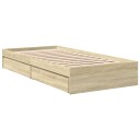  Sengeramme med skuffer sonoma eik 90x200 cm konstruert tre 8721102623332