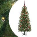  Kunstig juletre med 150 LED med stativ grønn 150 cm PE og PVC