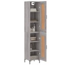 vidaXL Highboard grå sonoma 34,5x34x180 cm konstruert tre 8720845498771