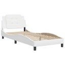  Sengeramme med hodegavl hvit 90x200 cm kunstlær 8721012346406