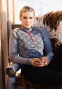 Dovre Women Langermet t skjorte 'Half Zip' 100% merino ull navy