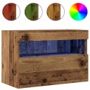  TV Veggskap med LED Lys Eldre Tre 60x30x40 cm