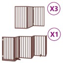 Vidaxl Hundeport Sammenleggbar 15 Paneler Brun 750 cm Poppeltre