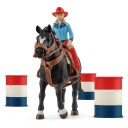 Schleich Cowgirl Tønneløp Figursett i Plast med Dyr
