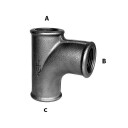 Sort StrømT-rør 3/4"