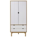vidaXL Garderobe brun og hvit 76,5x53x172 cm heltre furu