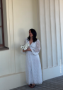 Bubbleroom Occasion Chiffon lace dress White 34