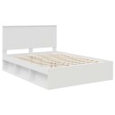  Sengestamme med hodegjerde Hvit 140 x 190 cm Massiv furu