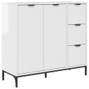  Serviesskap Høyglans hvit 89,5 x 33 x 82 cm Konstruert tre