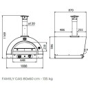 Pizzaovn Gass Clementi Family Gass Pizzaovn 80x60 cm Antrasitt