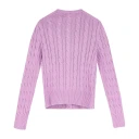 Polo Ralph Lauren Cable-Knit Cotton Crewneck Cardigan - Purple - L
