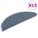 vidaXL Selvklebende trappematter sisal-utseende 15 stk 56x20 cm blå