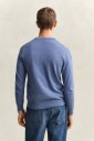 Gant Klassisk bomullsgenser med rund hals DENIM BLUE MELANGE 4XL