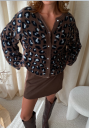 Bubbleroom Fluffy Knitted Pearl Cardigan