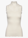 Rosemunde Benita Silk SL Turtleneck Lace Top Beige S