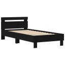  Sengestativ med LED Svart eik 80 x 200 cm Konstruert tre