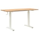 vidaXL Skrivebord Hvit og Naturlig 140 x 60 cm Massivt Eiketre