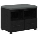 vidaXL Gangbenk Svart Eik 60 x 38 x 46 cm Konstruert treverk og stoff