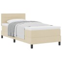  Box Spring Seng med madrass Krem 90x200 cm Stoff