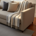 Tepper   Ullmixpledd   Beatriz Stripe svart/hvitt Størrelse: 130 x 170 cm