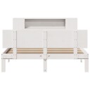  Seng med bokhylle uten madrass hvit 120x200 cm heltre furu 3322631