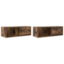 TV benker 2 stk røkt eik 80x31x25,5 cm konstruert tre