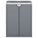 vidaXL Søppelbøtte med 2 dører 65x45x88 cm PP grå