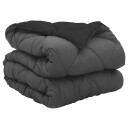 vidaXL Full år dyne Svart og Anthracite 135 x 200 cm Mikrofiber