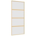 vidaXL Skyvedør gull 90x205 cm frostet ESG glass og aluminium