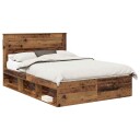  Sengestamme med madrass Gammelt tre 150 x 200 cm Massiv furu
