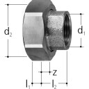 Overgang til JRGUMAT DN50. Materiale bronse. Med 2" muffegjenger