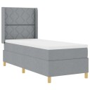  Box Spring Seng med Madrass & LED Lys Lysegrå 80x200 cm Stoff