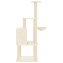 Vidaxl Kattetre Med Klorestolper I Sisal Kremhvit 132 cm