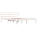 vidaXL Sengeramme heltre furu 120x190 cm hvit 4FT Small Double