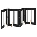 Vidaxl Foldbar Hundegitter Med Stativer 4 Stk. Svart Eik 241 cm