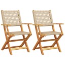  Hagestoler 2 stk beige heltre akasie og polyrotting 367665