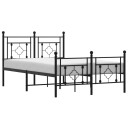 vidaXL Sengeramme i metall med hode- og fotgavl svart 120x190 cm 8721012248878