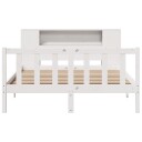  Seng med bokhylle uten madrass hvit 120x200 cm heltre furu 3321656