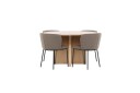 Venture Home Spisegruppe Strada Rund 120/170 cm Hvit med Edina Stoler 4 stk Svart / Brun 4 stk Svart / Brun