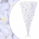  Kunstig juletre med 300 LED med stativ Hvit 240 cm PVC og Stål