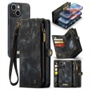 iPhone 15 Caseme 2-i-1 Multifunksjonell Lommebok-deksel Svart