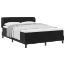  Box Spring seng med madrass svart 160x200 cm fløyel