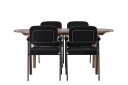 Venture Home Andy Spisegruppe 180 cm Oval med 4 Yesterday Stoler Sort
